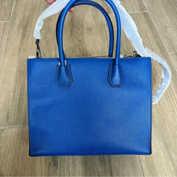 MICHAEL KORS Mercer Large Bonded Leather Tote - Electric Blue - Picture 4 of 8
